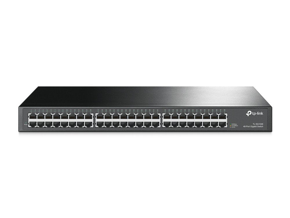 TP-Link TL-SG1048 | Unmanaged Switch | 48 Poorten | Gigabit Ethernet (10/100/1000 Mbps) | 96 Gbps Switchingcapaciteit | 1U Rackmount | Zwart - Matmuis